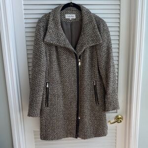 Calvin Klein Women's Tweed Zip-Up Coat